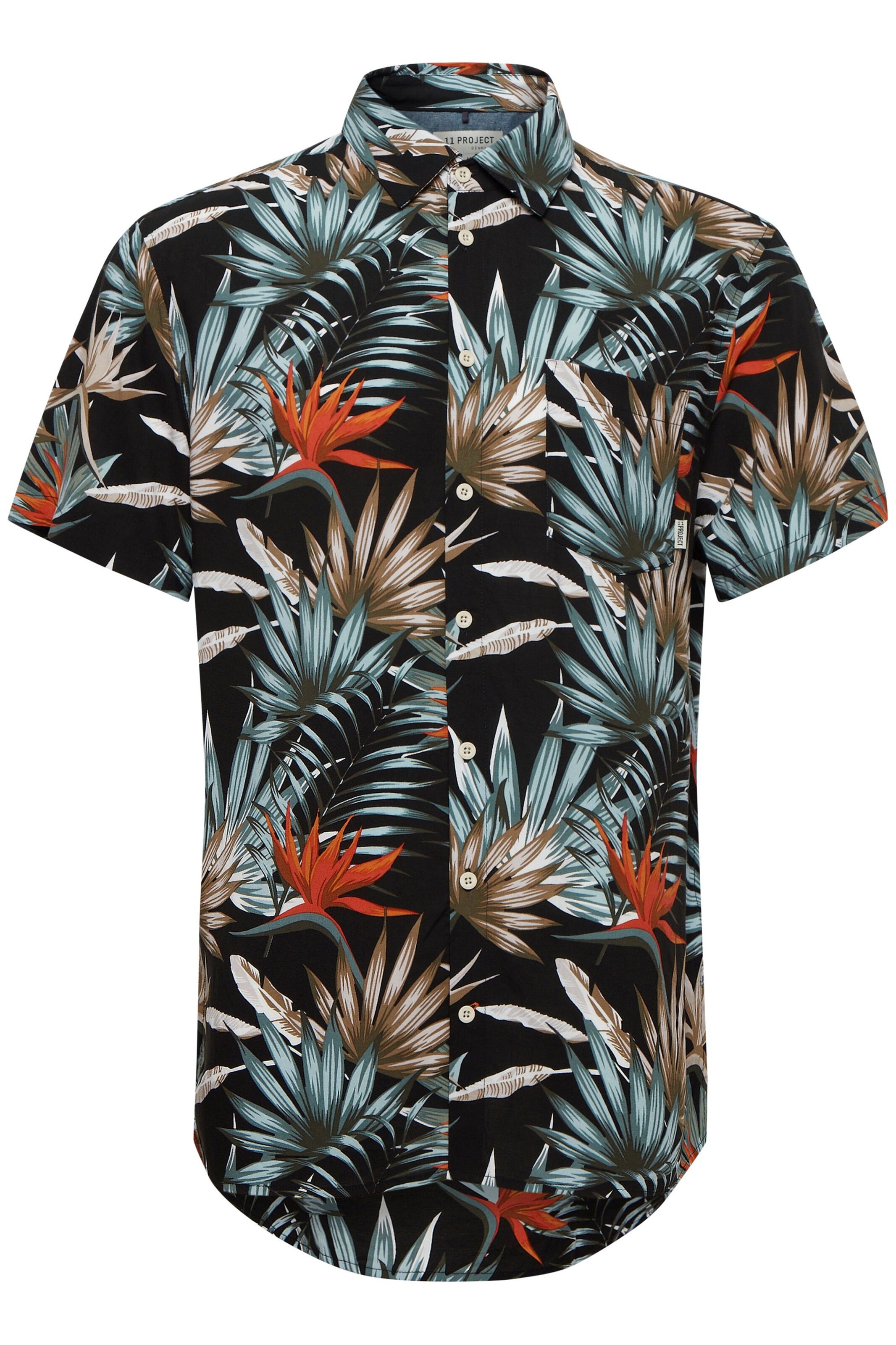 11 Project Hemd 'Barba' in Schwarz: Vorderseite