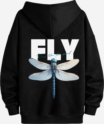 RMK Sweatshirt 'Fly Libelle' in Schwarz: Vorderseite