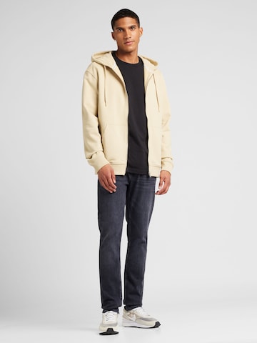 Calvin Klein Jeans Regular Zip-Up Hoodie in Beige