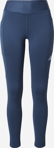 ADIDAS GOLF Skinny Workout Pants in Blue: front