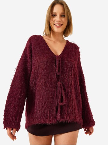 Bianco Lucci Gebreid vest in Rood