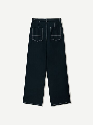 Wide Leg Pantalon Bershka en bleu