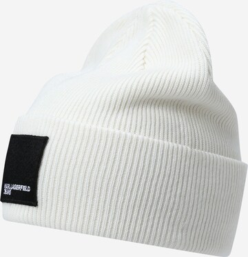 KARL LAGERFELD JEANS Beanie in White: front