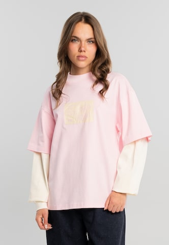 T-shirt 'Greeting' Another Cotton Lab en rose : devant