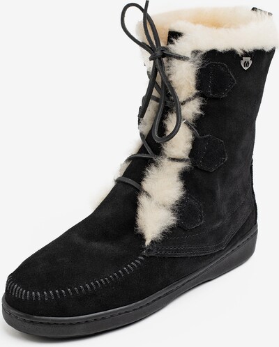 Minnetonka Bootie 'Juniper' in Cream / Black, Item view