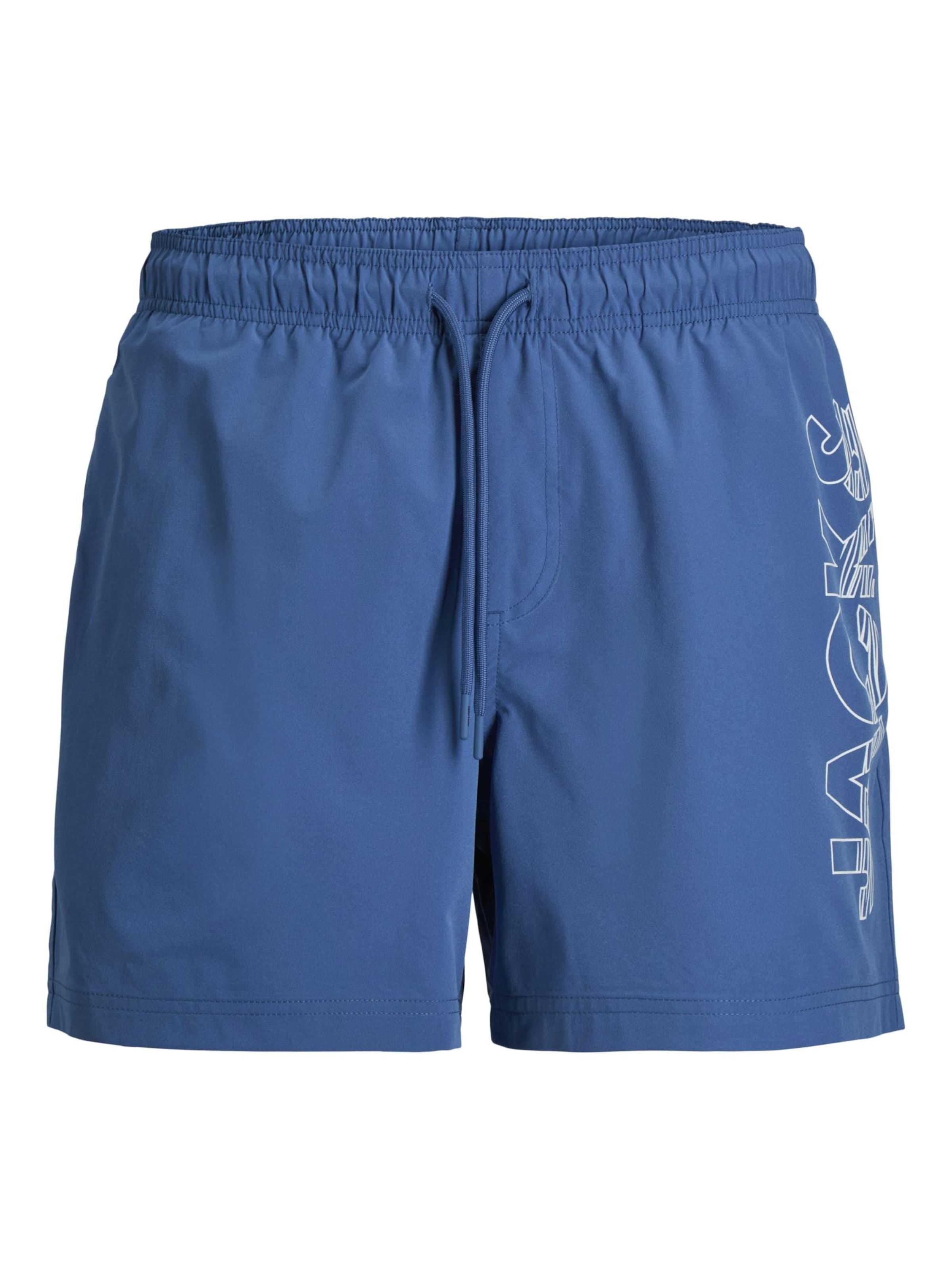 JACK & JONES Swimming shorts 'Jack & Jones Heren Zwemshort JPSTMAUI WAVE Logo Effen' in Blue: front