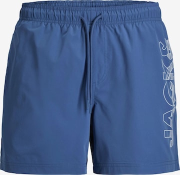 JACK & JONES Swimming shorts 'Jack & Jones Heren Zwemshort JPSTMAUI WAVE Logo Effen' in Blue: front