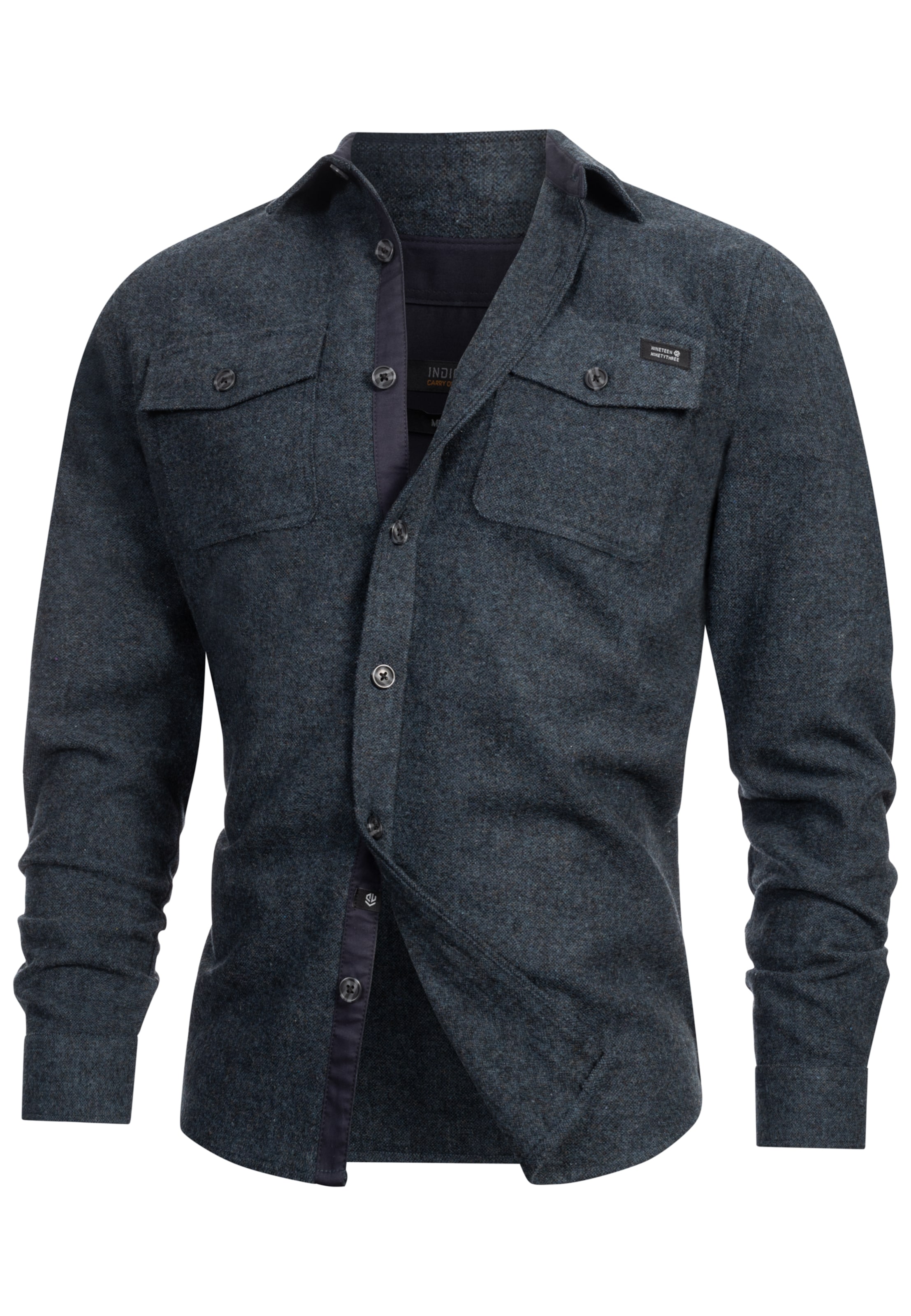 INDICODE JEANS Button Up Shirt ' Lui ' in Blue: front