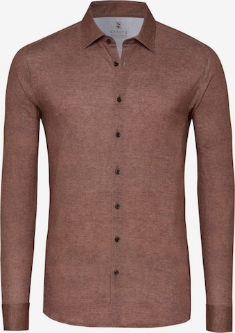 Chemise DESOTO en marron : devant