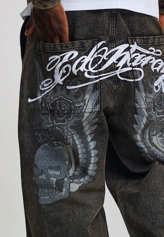 juoda Ed Hardy Plačios klešnės Kelnės: galas