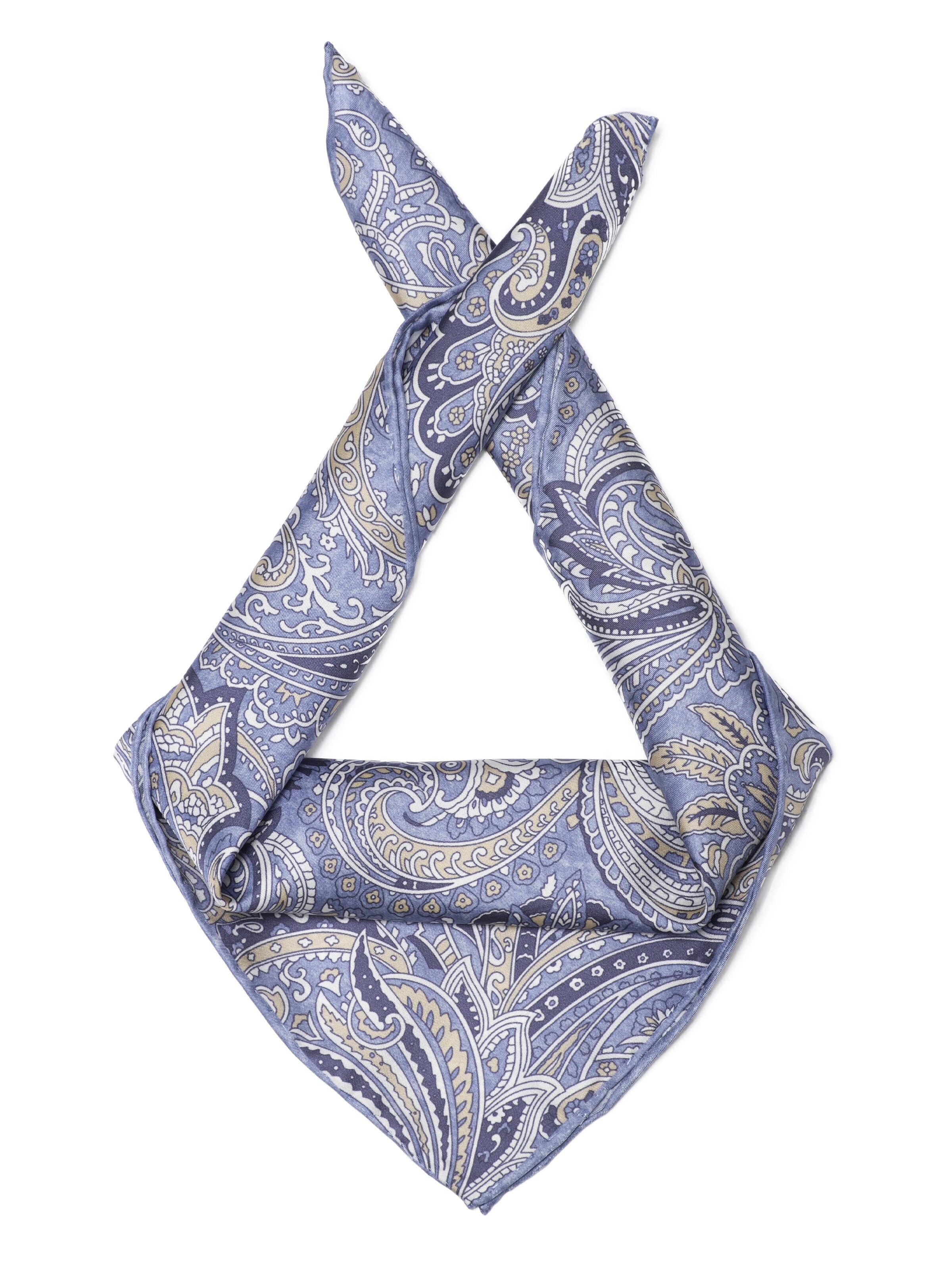 MayTree Sjaal 'Herrenseidentuch Paisley in Hellblau' in Blauw