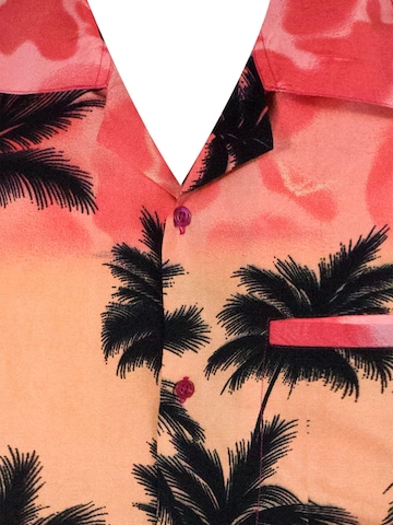 King Kameha Shirt 'Beach Eclectic' in Rot