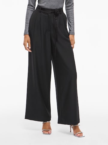 VILA Wide Leg Bukser 'CATALINA' i sort: forside