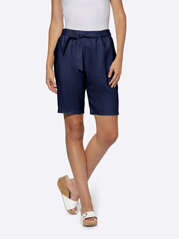 heine Regular Pleat-front trousers in Blue: front