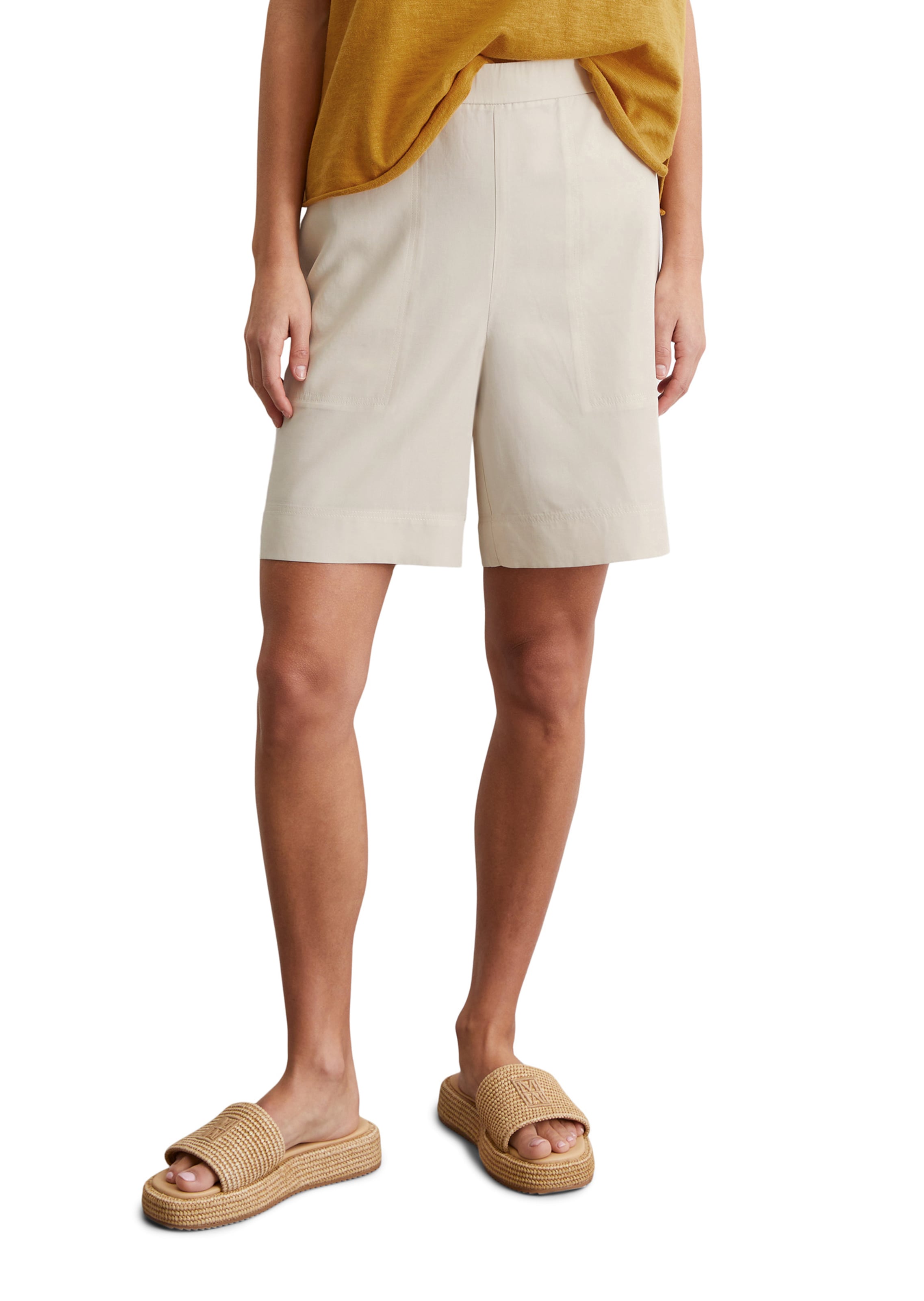 Marc O'Polo Loosefit Shorts in Beige: Vorderseite