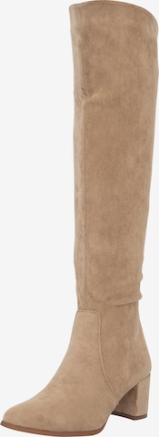 Salinyang Overknee laarzen in Beige: voorkant