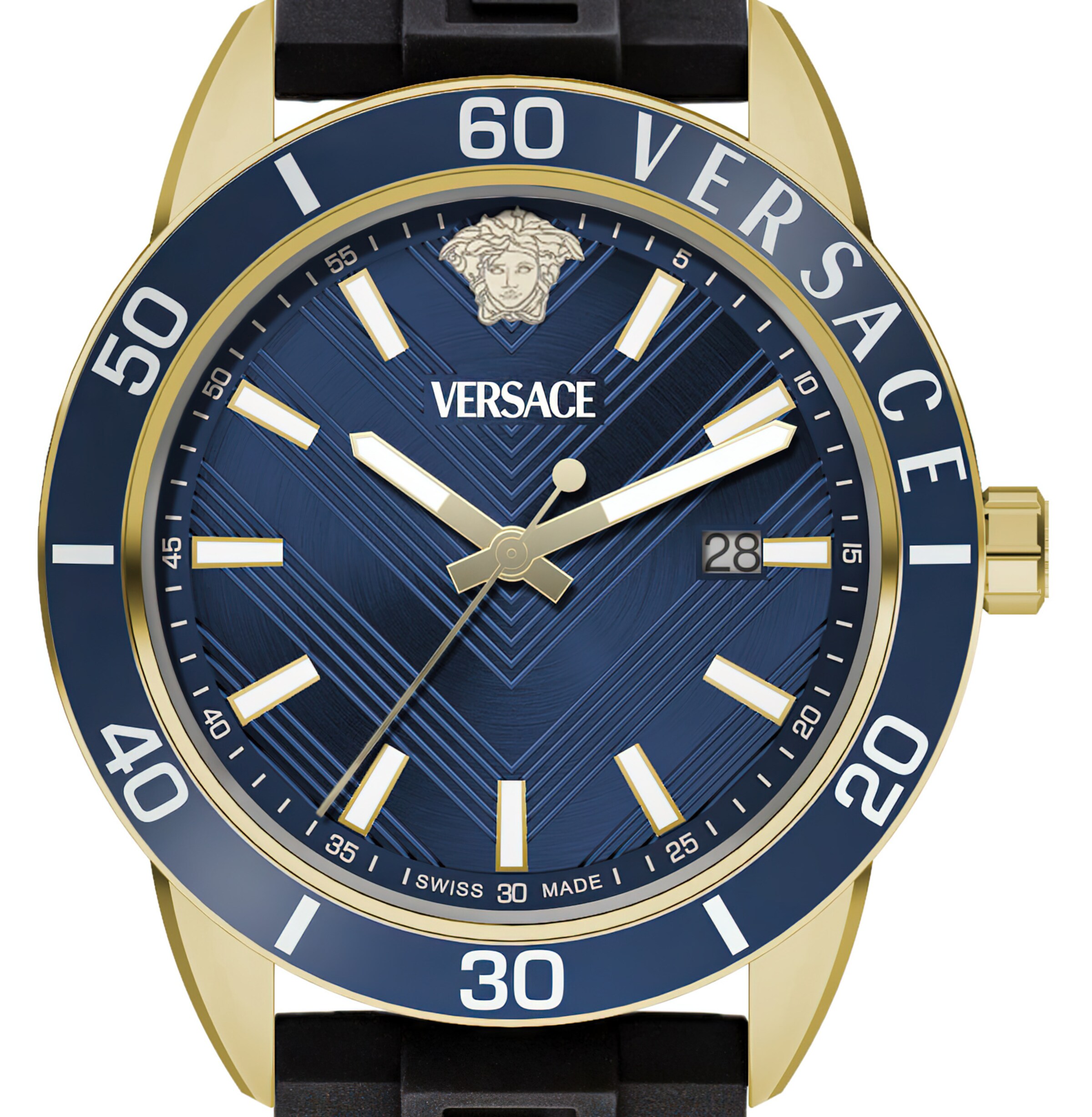 VERSACE Analoog horloge 'Greca Urban' in Blauw