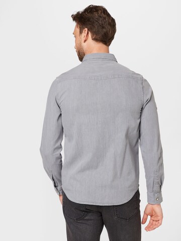 Superdry Regular fit Button Up Shirt 'Studios Western' in Grey