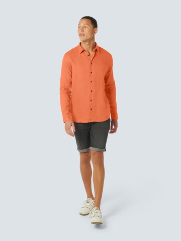 No Excess Regular fit Button Up Shirt in Orange