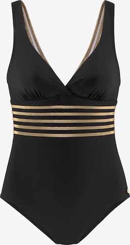 LASCANA Triangle Swimsuit in Black: front