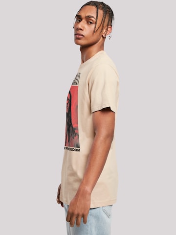 F4NT4STIC Shirt 'Bob Marley Songs Of Freedom Reggae Music' in Beige