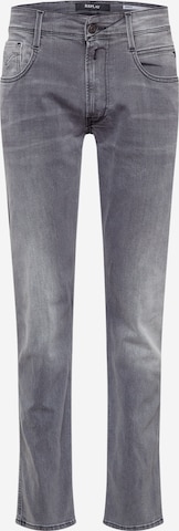 REPLAY Slimfit Jeans 'ANBASS' in Grijs: voorkant