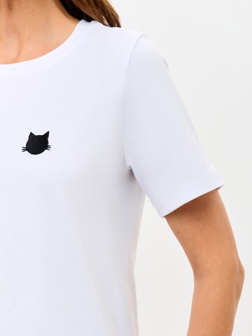 Cat e Lolette Majica 'Mini Meow Cat' | bela barva