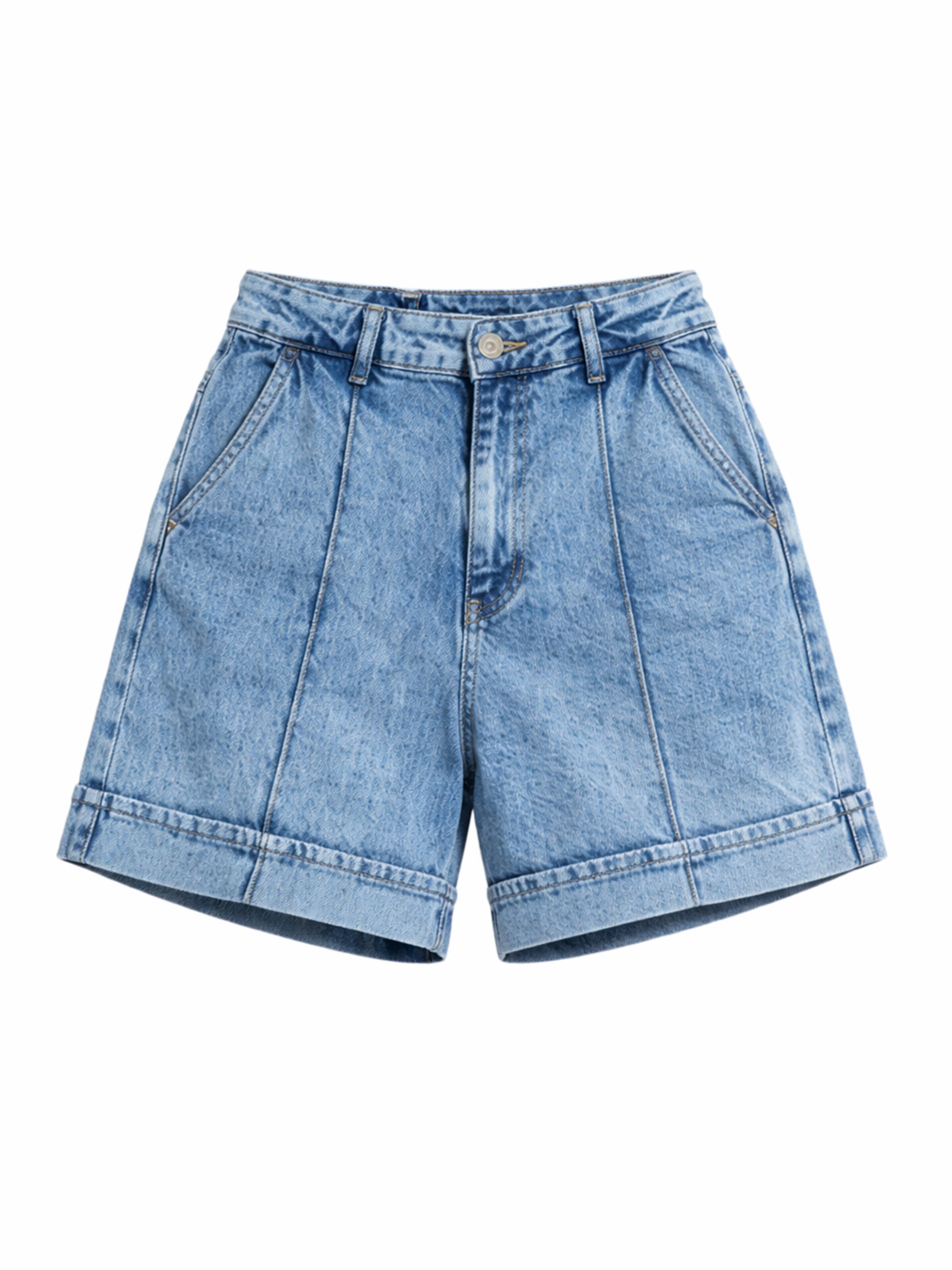 IT'S BASIC Regular Jeans 'Mini Denim Short' in Blauw: voorkant