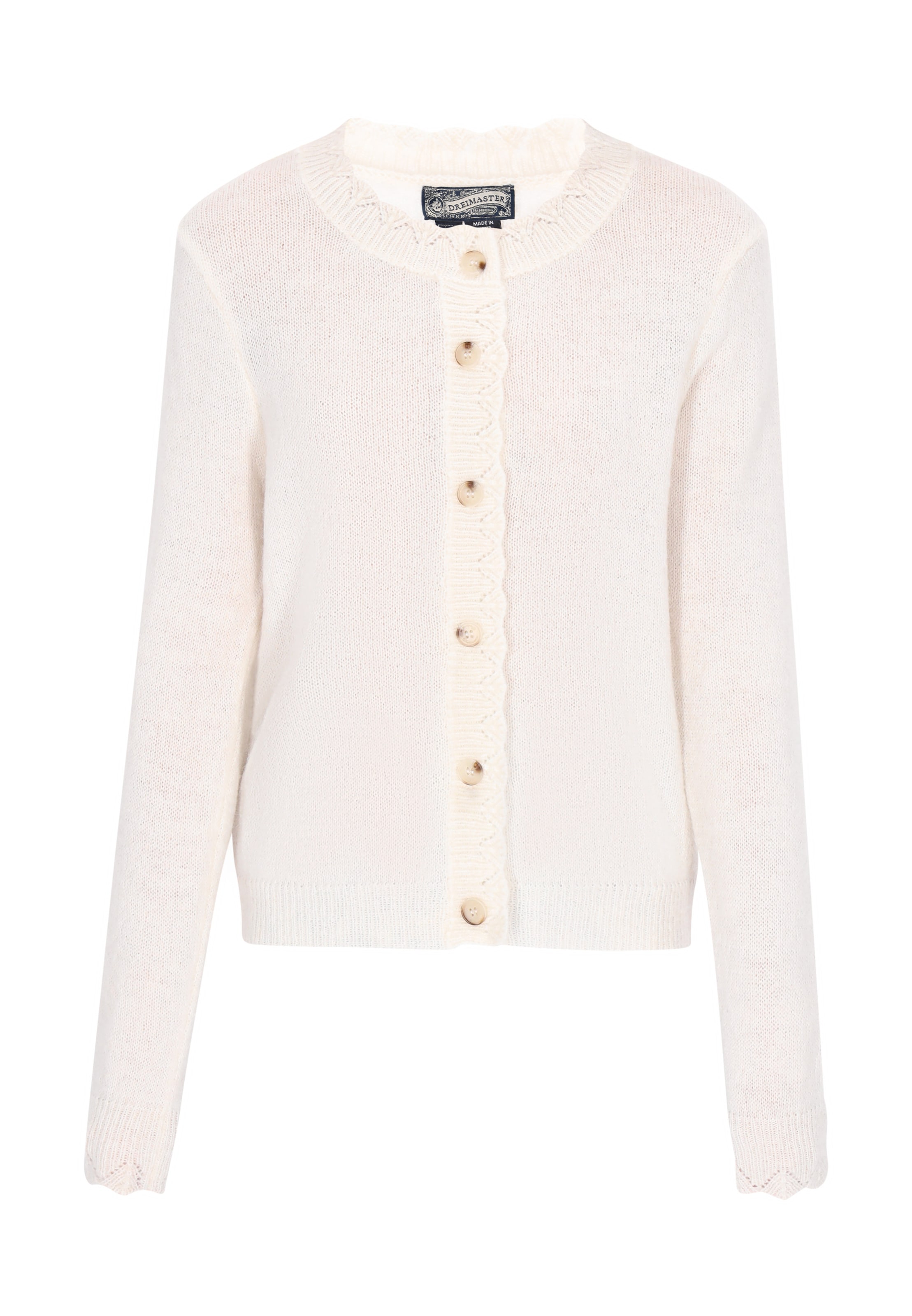 DreiMaster Vintage - Casaco de malha em branco: frente