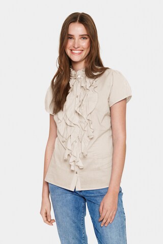 SAINT TROPEZ Blouse in Beige: voorkant