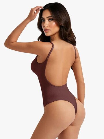 Shapetape Shapingbody 'Body met Lage Rug Met String' in Bruin