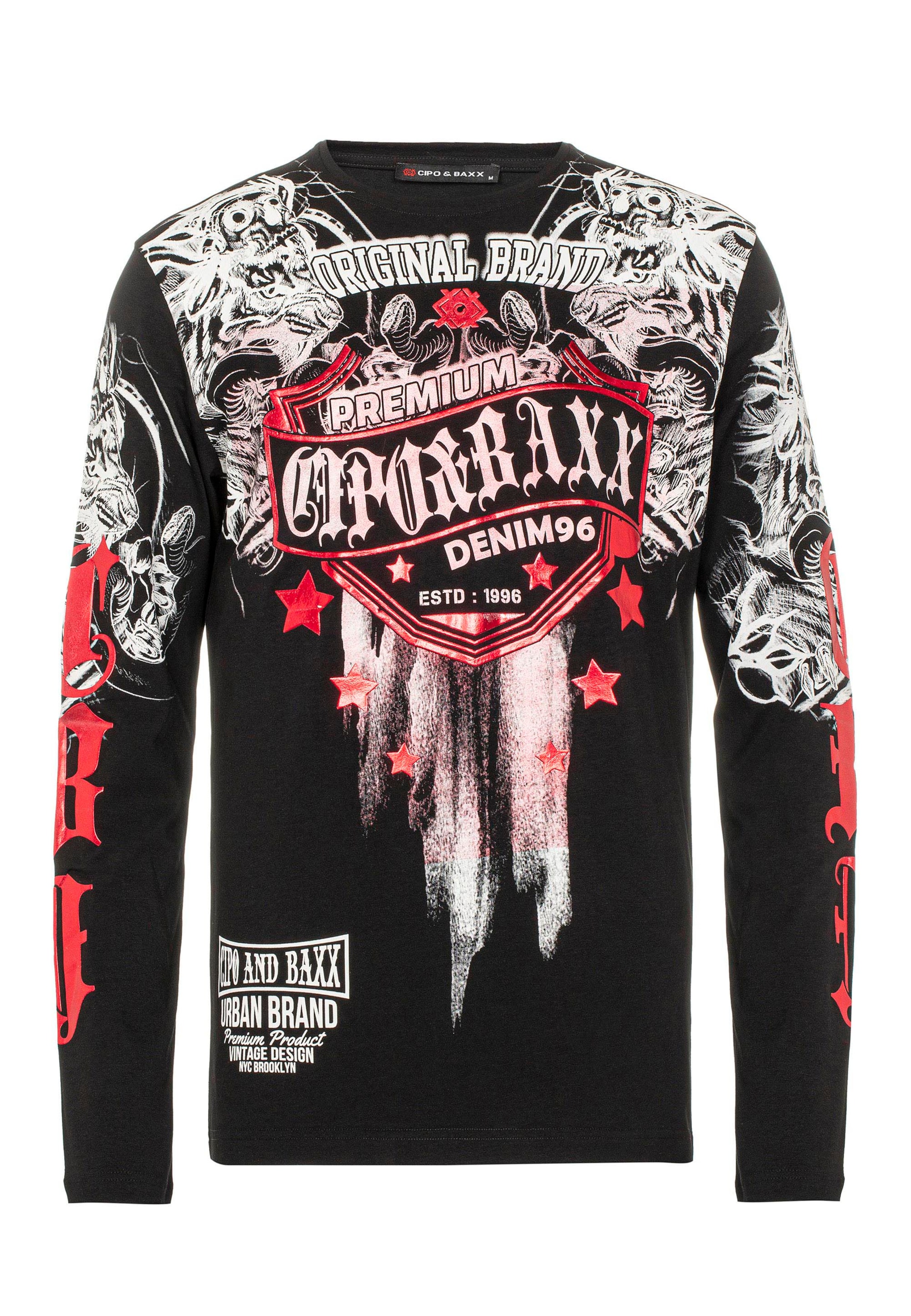 T-Shirt CIPO & BAXX en noir : devant