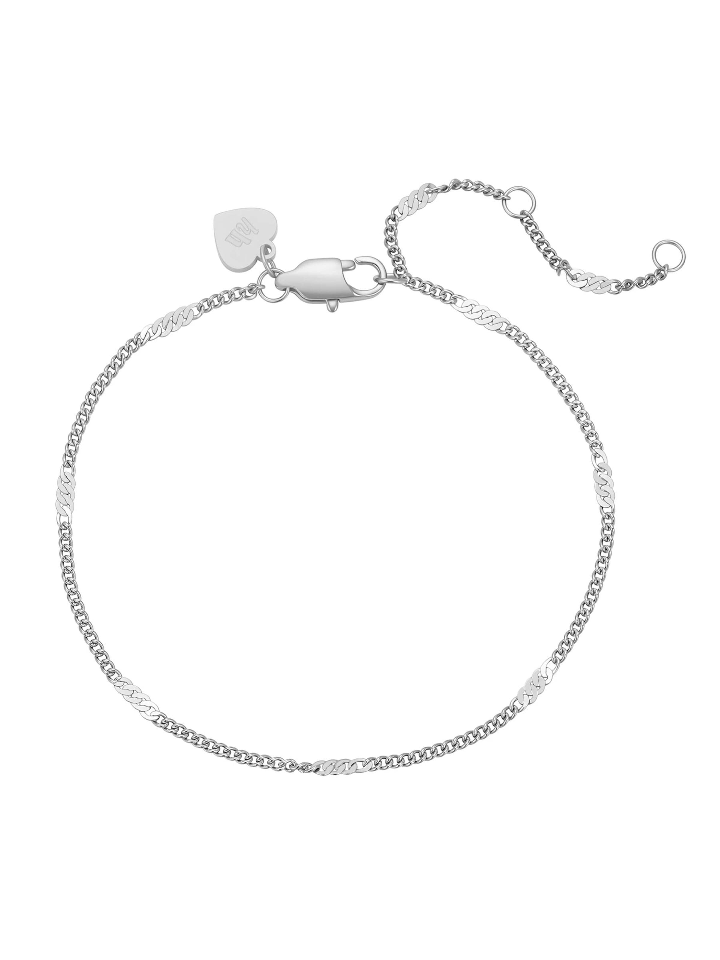 Hey Happiness Bracelet 'Dainty Flattened Chain' in Silver