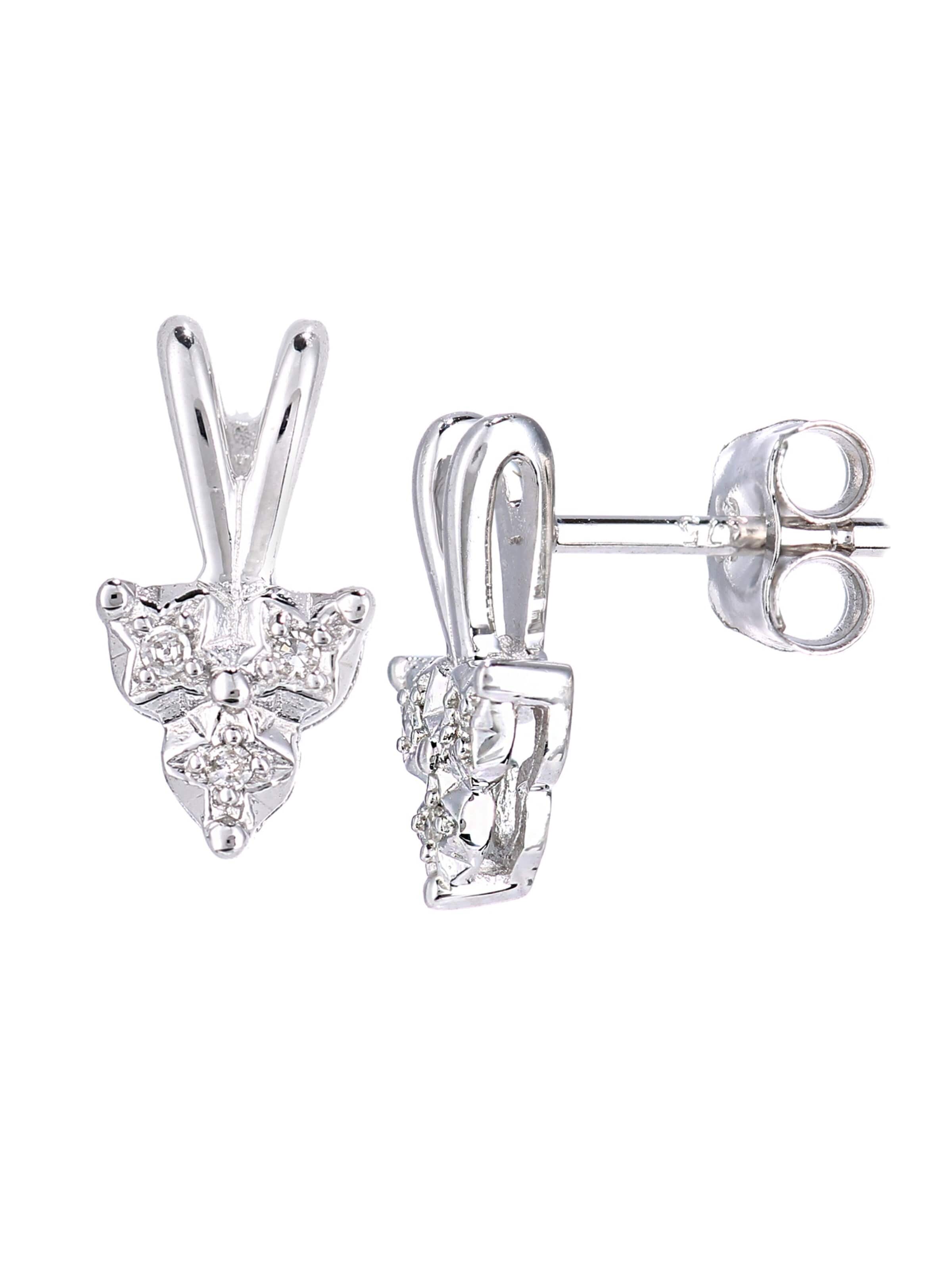Boucles d'oreilles 'Ohrringe aus 375 Weißgold mit Diamant Stern' DIAMANT LETERNEL en argent