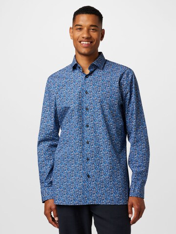 Coupe slim Chemise OLYMP en bleu : devant