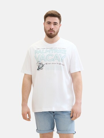TOM TAILOR Men + T-shirt i vit: framsida