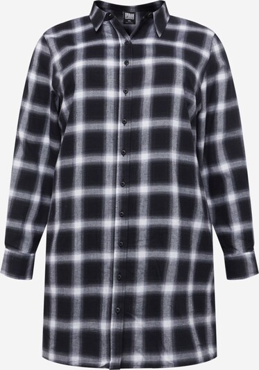 Abito camicia Urban Classics Curvy di colore nero / bianco, Visualizzazione prodotti