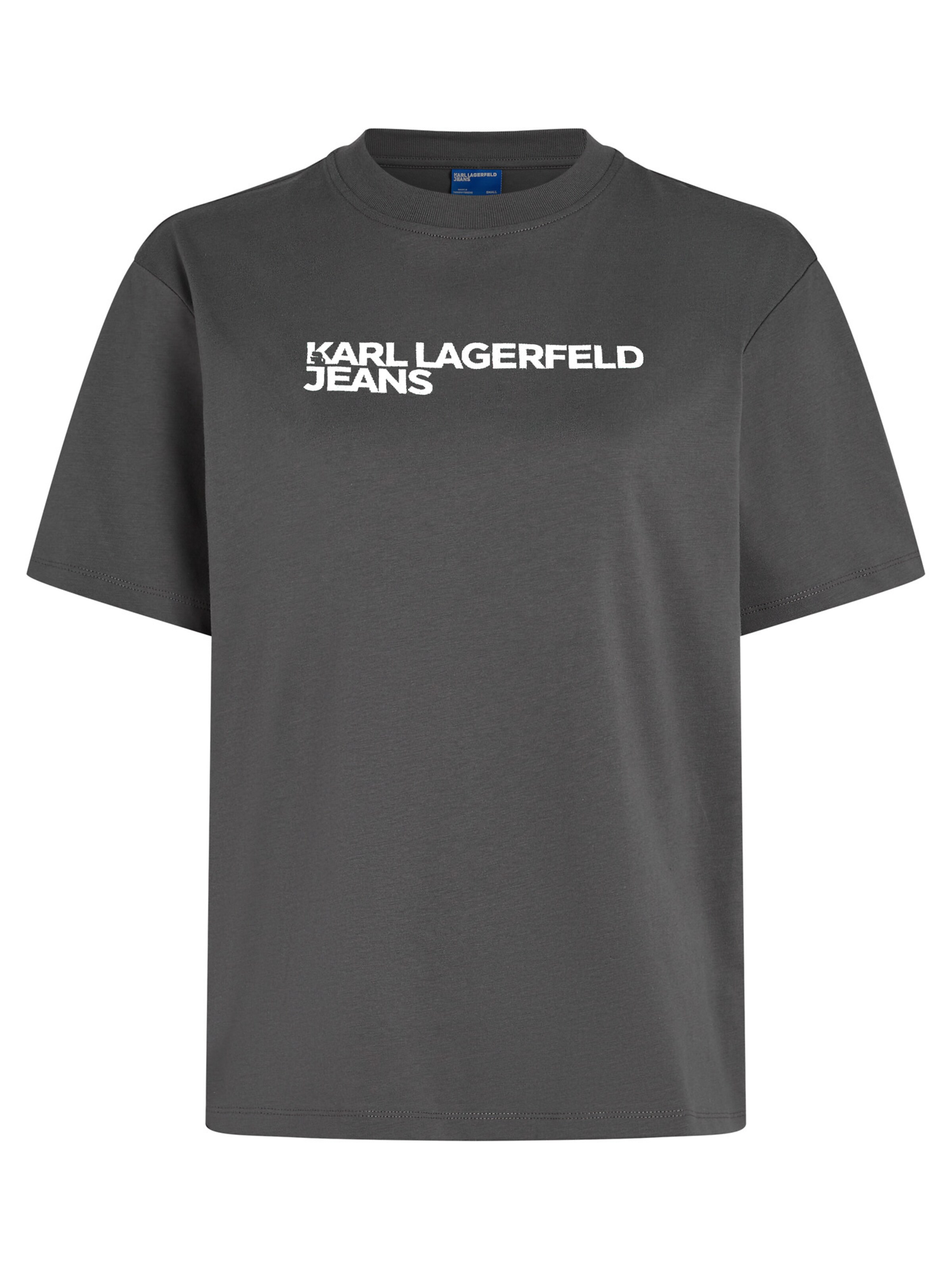 KARL LAGERFELD JEANS Camisa em cinzento escuro / branco natural, Vista do artigo