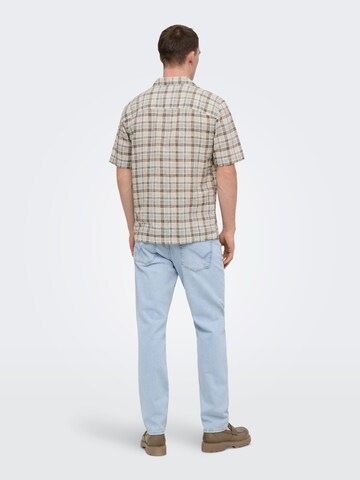 Only & Sons - Ajuste regular Camisa 'ONSCaiden' en marrón