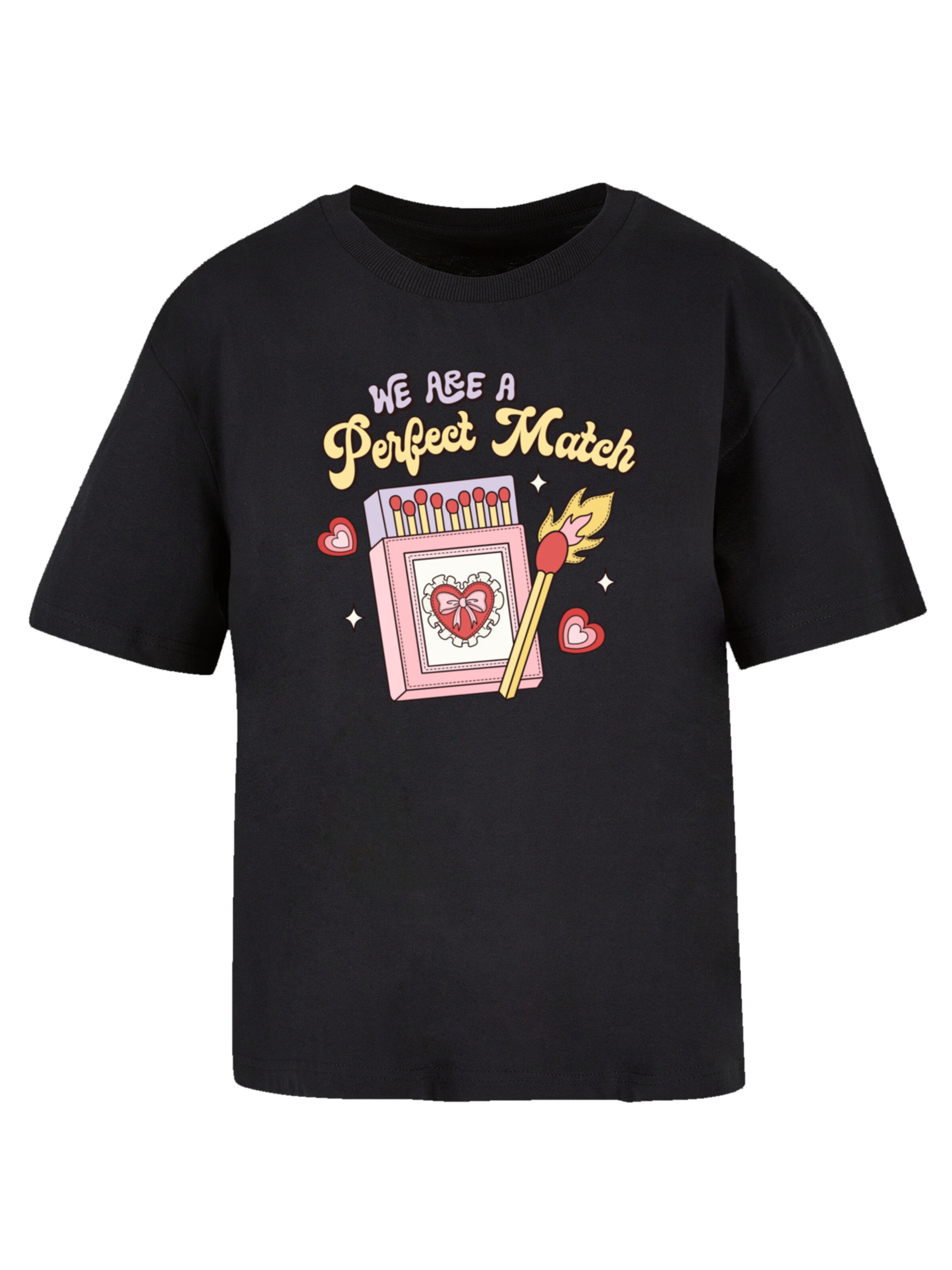 T-shirt 'We Are A Perfect Match Love' F4NT4STIC en noir : devant