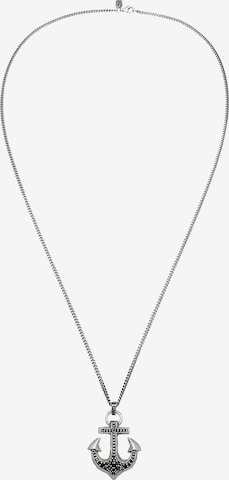 KUZZOI Halskette 'Anker' in Schwarz: Vorderseite
