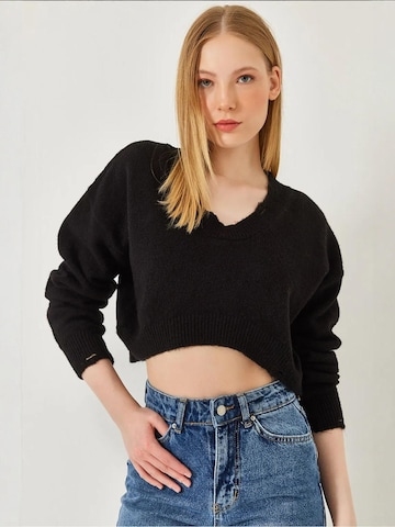 Pull-over Bianco Lucci en noir : devant
