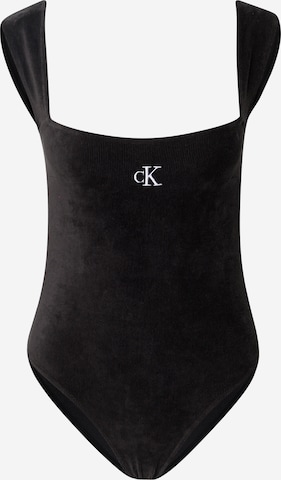 Calvin Klein Jeans Shirt Bodysuit in Black: front
