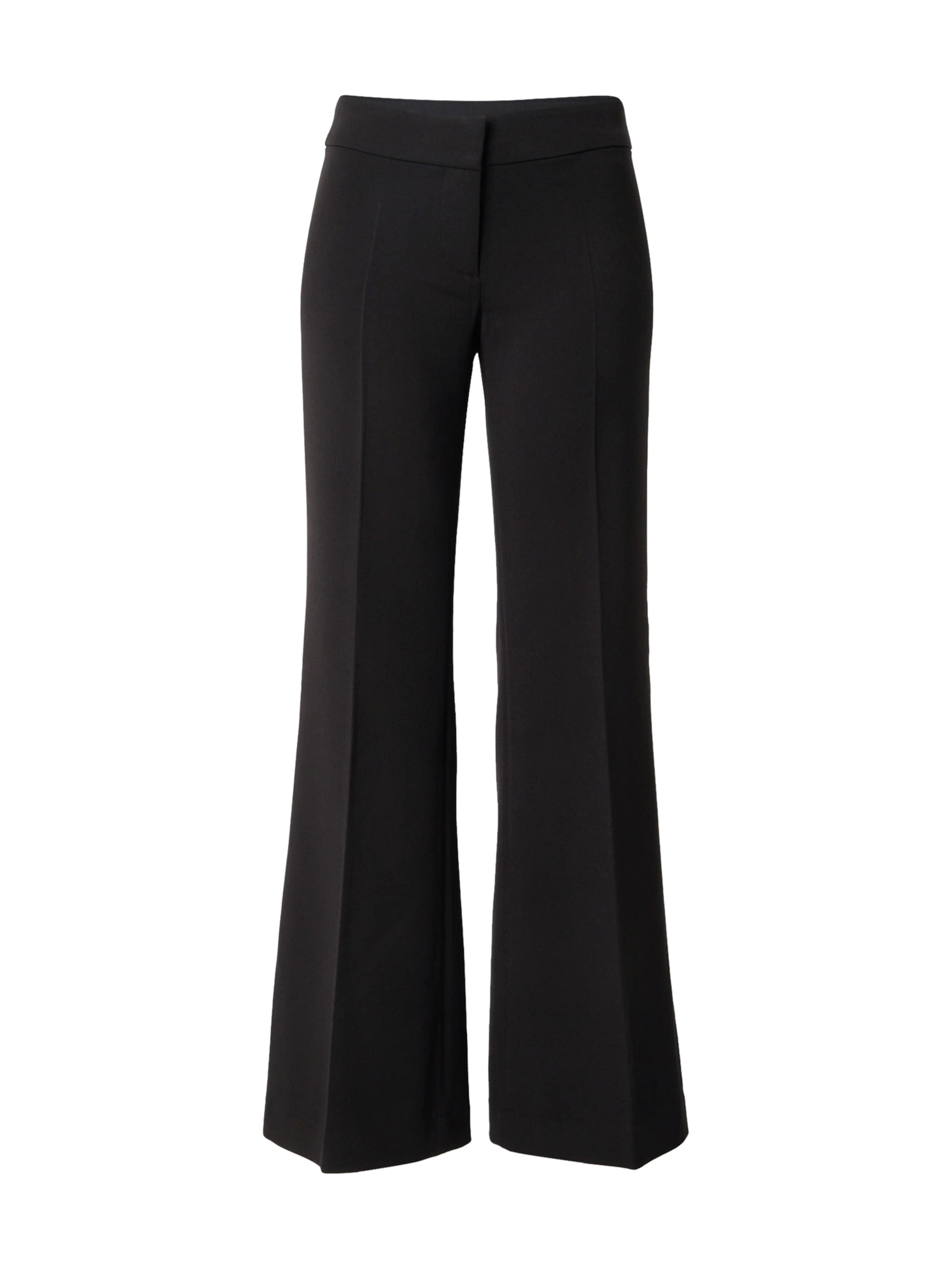 WEEKDAY Flared Pressveckad byxa 'Kaeli' i svart: framsida
