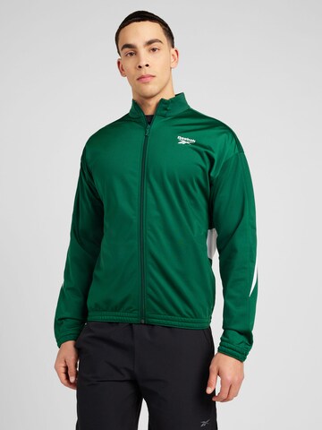 Reebok Zip-Up Hoodie 'VECTOR' in Green: front