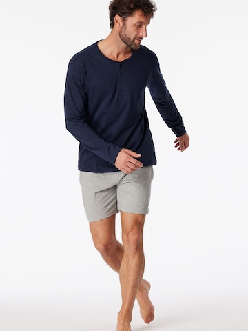 SCHIESSER Pyjamashirt ' Longsleeve Mix & Relax ' in Blau
