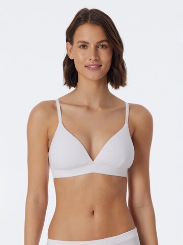 SCHIESSER Triangle Bra ' Pure Rib ' in White: front