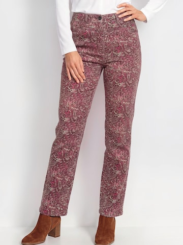 Coupe slim Pantalon 'Louisa' Goldner en violet : devant