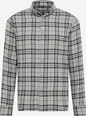 Bruun & Stengade Regular fit Button Up Shirt 'Trondheim' in Grey: front