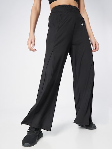 ADIDAS PERFORMANCE Wide leg Sportbroek 'Studio' in Zwart